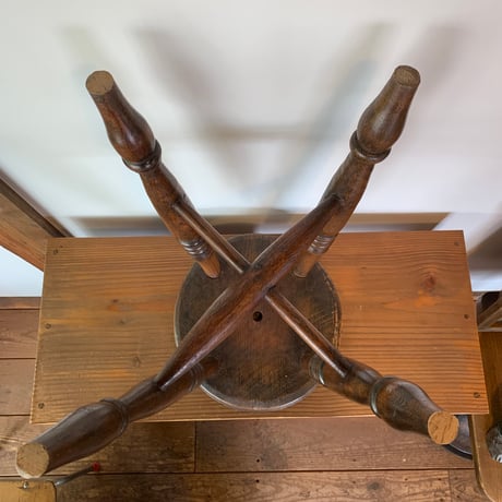 OAK WOOD STOOL 1900s ENGLAND antique vintage 1900年代 オーク ウッド スツール