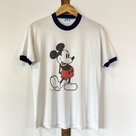 Disney Mickey Mouse ミッキー S/S TEE／リンガー･ホワイト 1970～1980s