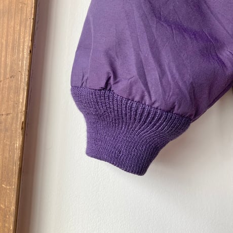 L.L.Bean エルエルビーン 美品 1980s Warm-up Jacket made in USA パープル 総柄 カタディン 山タグ ウォームアップジャケット VINTAGE