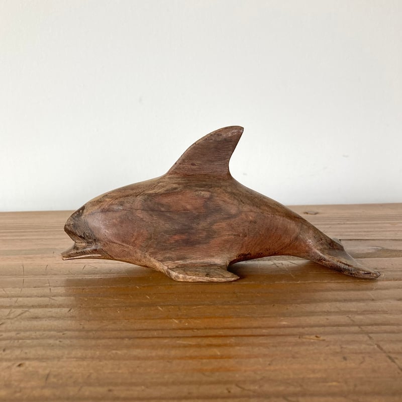 ヴィンテージ 木製イルカ Vintage Wooden Dophin Wood Carving