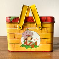 Strawberry Shortcake ストロベリーショートケーキ ティン缶 バスケット柄 1980s
