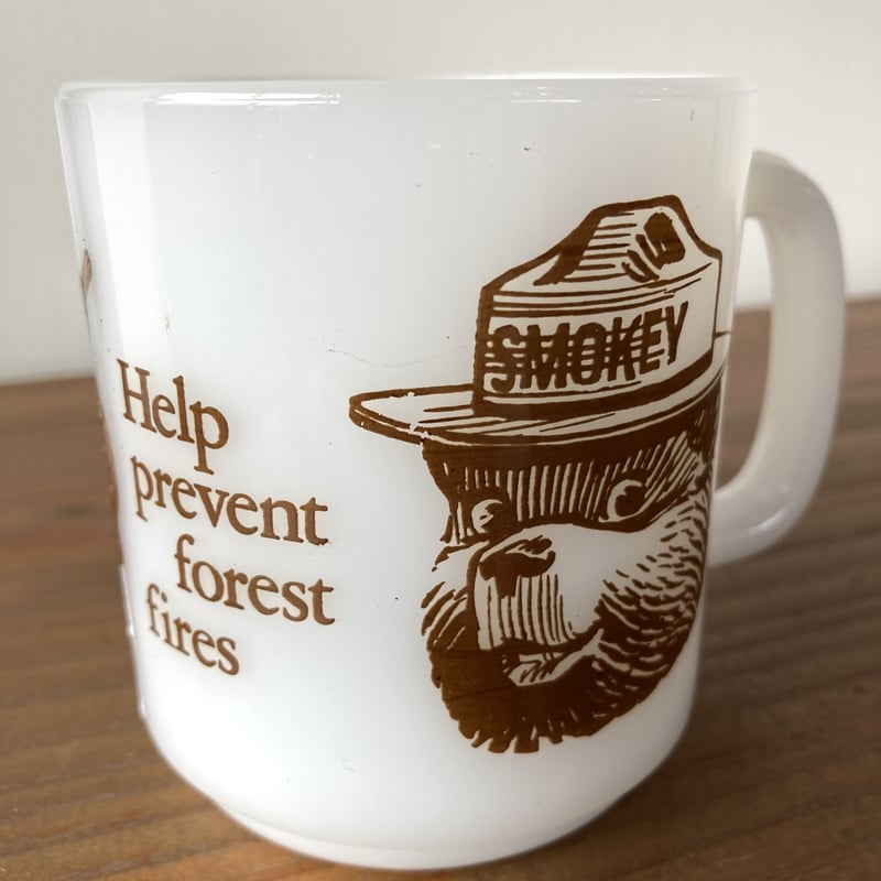 ■美品■グラスベイク スモーキーベア マグカップ アメリカ製 #572-2 GLASBAKE Smokey Bear グラスベイク スモーキーベア マグカップ | MIL