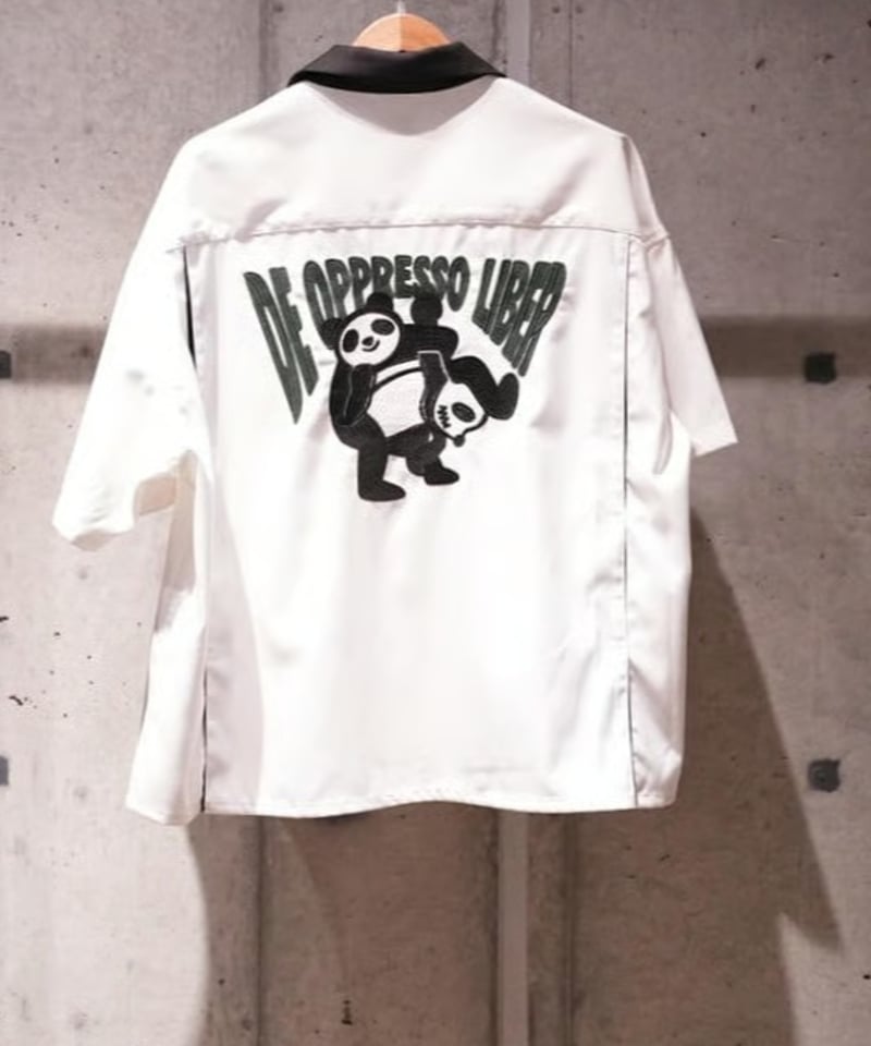 モヴェズエルヴ　ぱんだ　Tシャツ　ホワイト 企業コラボTシャツ[まごころパンダ] メンズ Doublefocus(ダブル