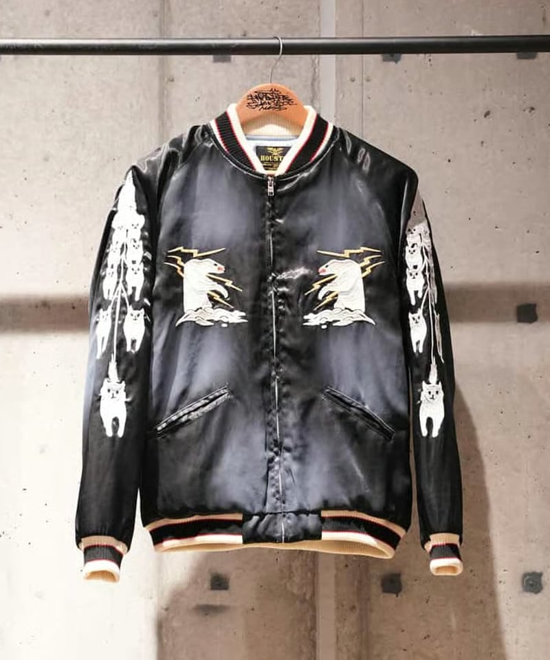 HOUSTON ユーズド加工 スーベニアジャケット ブラック | MSSD(エムエス