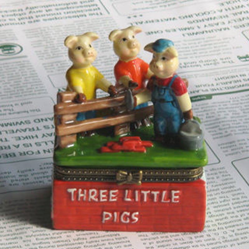 ３匹の子ぶた　小物入れ ポタリーミニケース/3人の子ぶた | 瀬戸の潮風