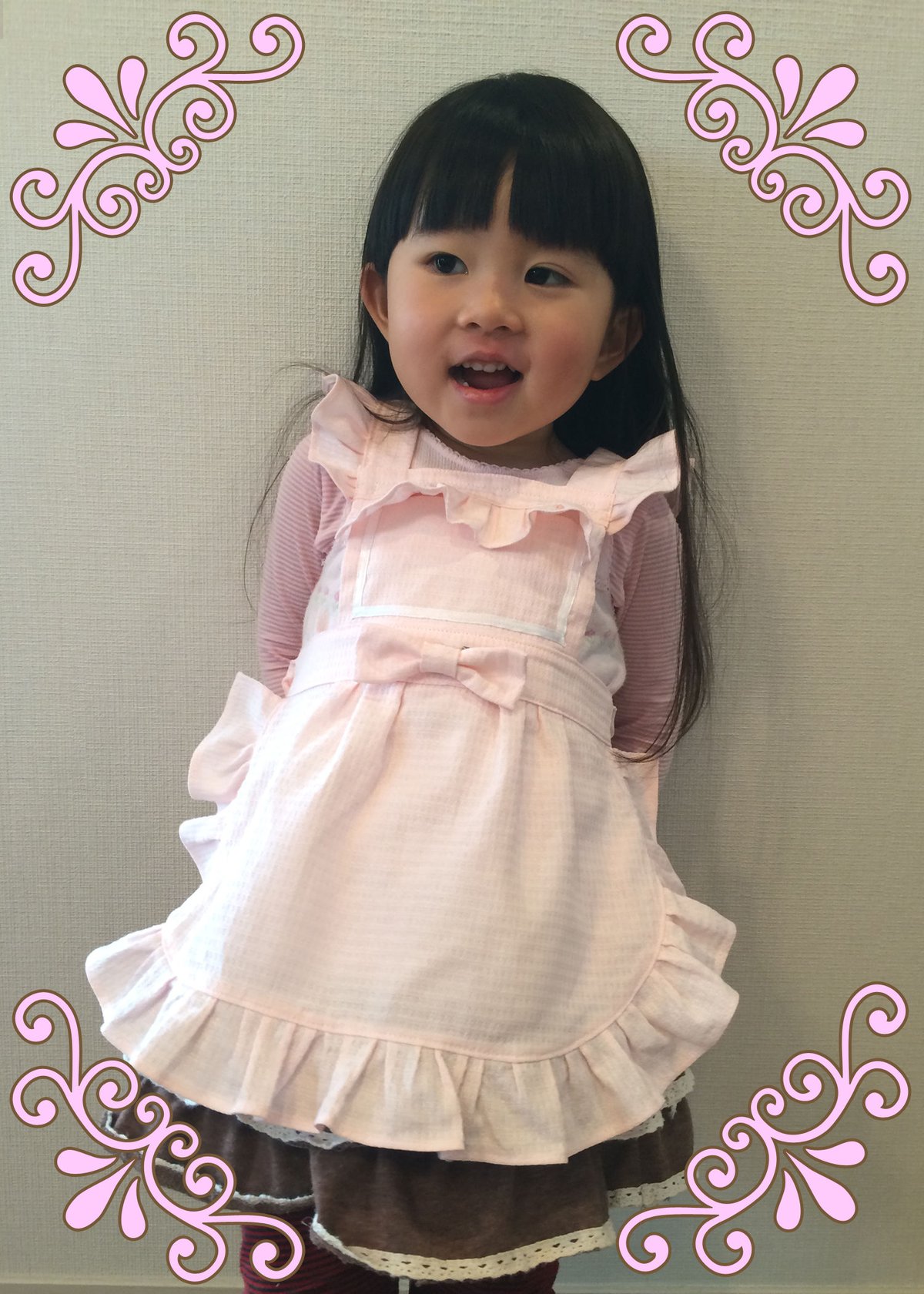 memeki☆ オーダー ハンドメイド フリル キッズエプロン memeki☆様専用 オーダー ハンドメイド フリル キッズエプロン