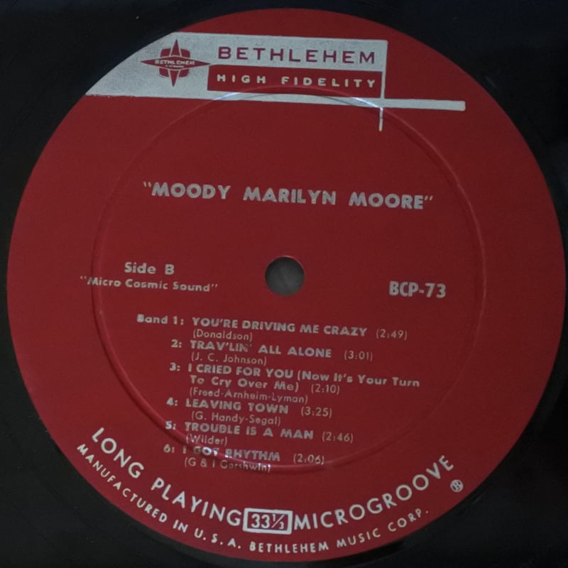 Marilyn Moore ‎– Moody （Bethlehem Records ‎– B
