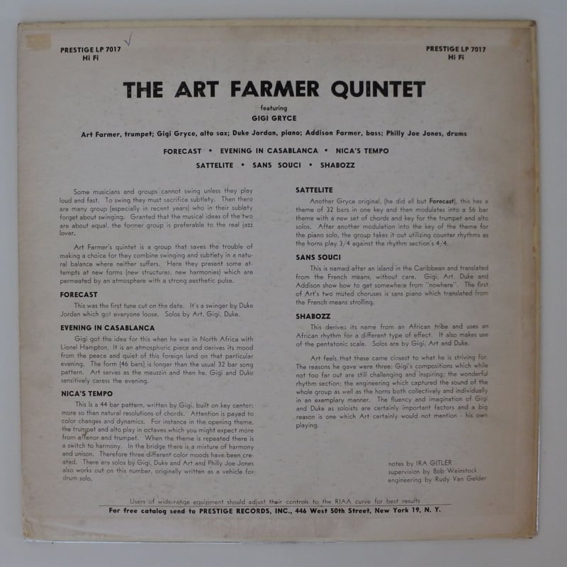 Art Farmer ‎– Art Farmer Quintet Featuring Gigi