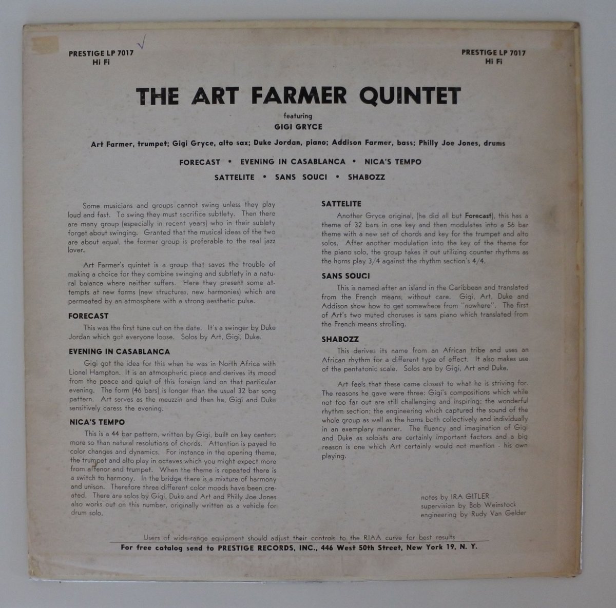 Art Farmer ‎– Art Farmer Quintet Featuring Gigi