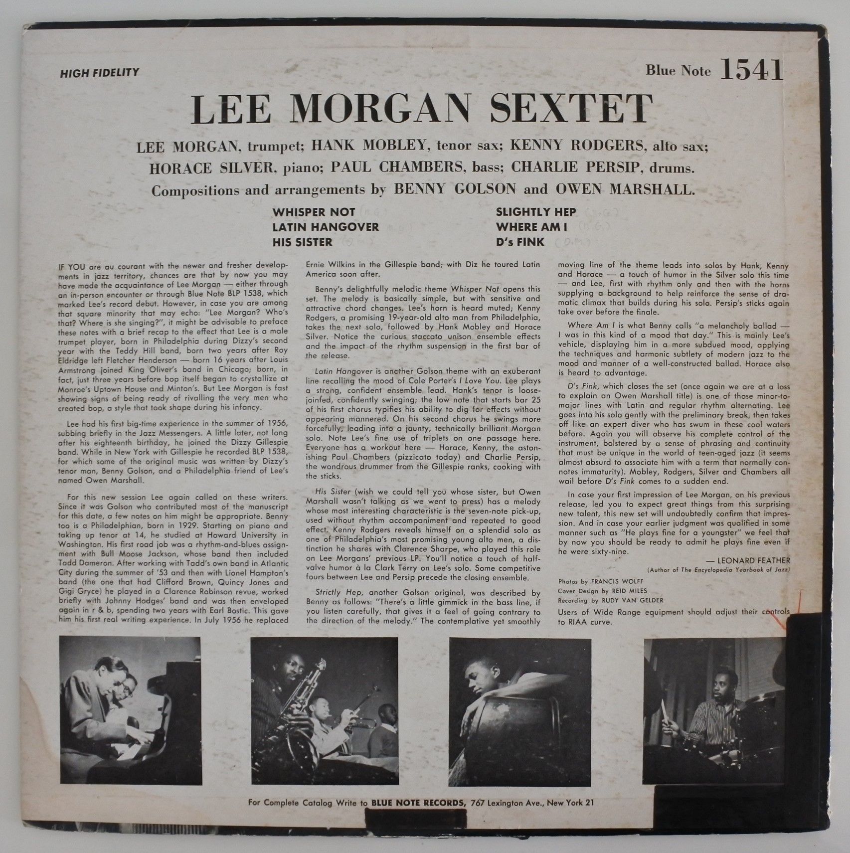 Lee Morgan - Lee Morgan Sextet（Blue Note 1541）m