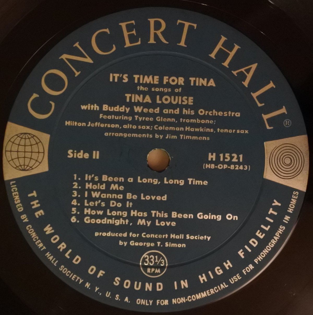 Tina Louise ‎– It's Time For Tina（Concert Hall