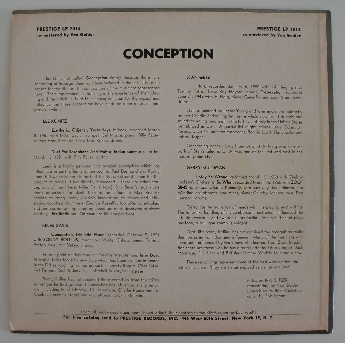 Miles Davis/Stan Getz/Gerry Mulligan/Lee Konitz
