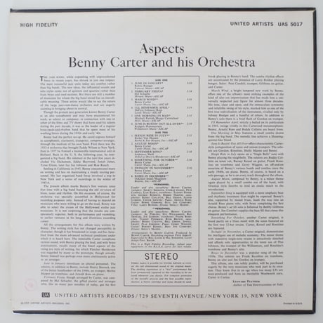 Benny Carter / Aspects (United Artists UAS 5017) stereo
