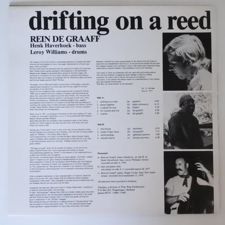 Rein De Graaff  ‎– Drifting On A Reed（Timeless Records ‎– SJP 105）stereo