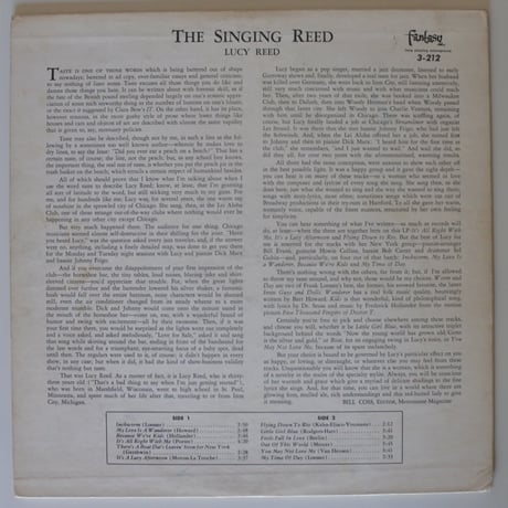 Lucy Reed  ‎– The Singing Reed （Fantasy ‎– 3-212）mono 