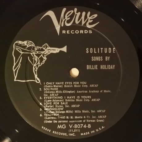 Billie Holiday ‎– Solitude (Verve Records ‎– MGV-8074) mono