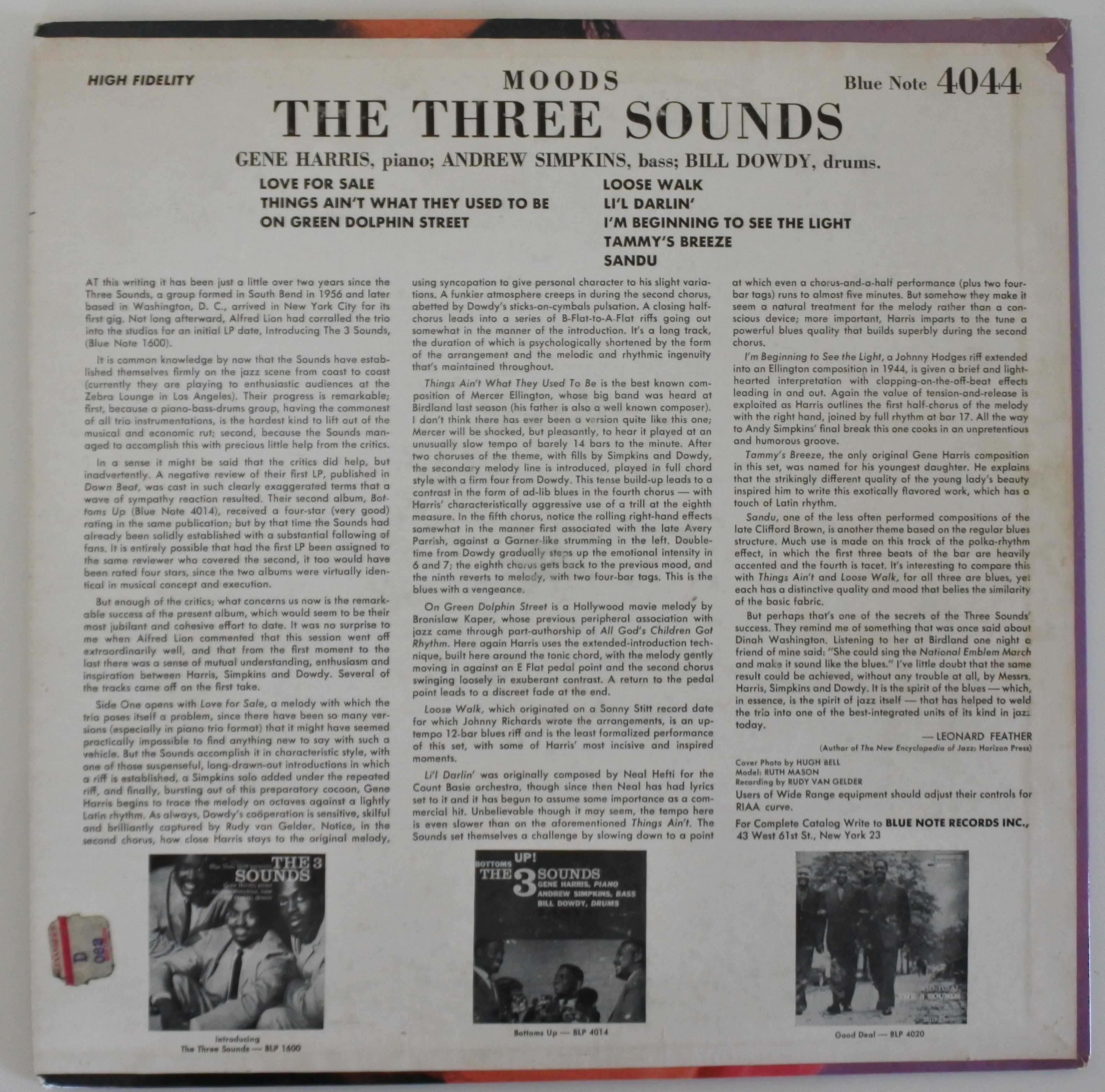 The Three Sounds ‎– Moods（Blue Note ‎– BLP 4044