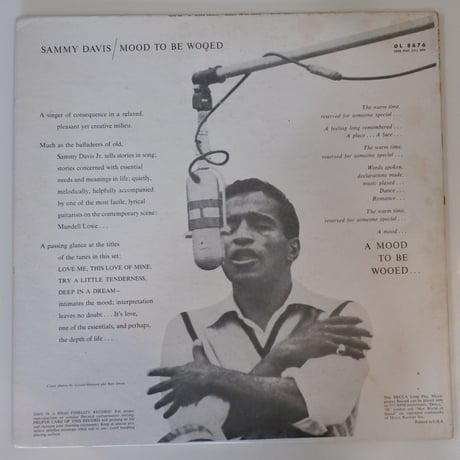 Sammy Davis Jr.  ‎– Mood To Be Wooed （Decca Records ‎– DL 8676）mono
