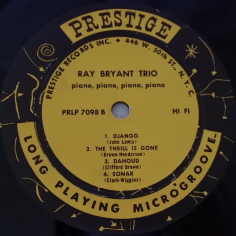 Ray Bryant Trio  ‎– Piano Piano Piano Piano...（Prestige ‎– PRLP 7098）mono
