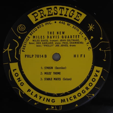 The New Miles Davis Quintet – Miles（Prestige – LP 7014）mono
