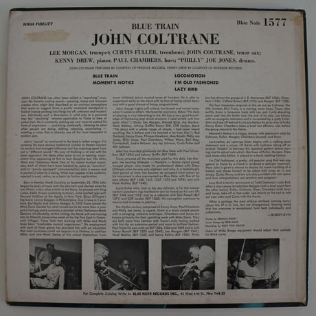 John Coltrane  ‎– Blue Train（Blue Note - BLP1577）mono