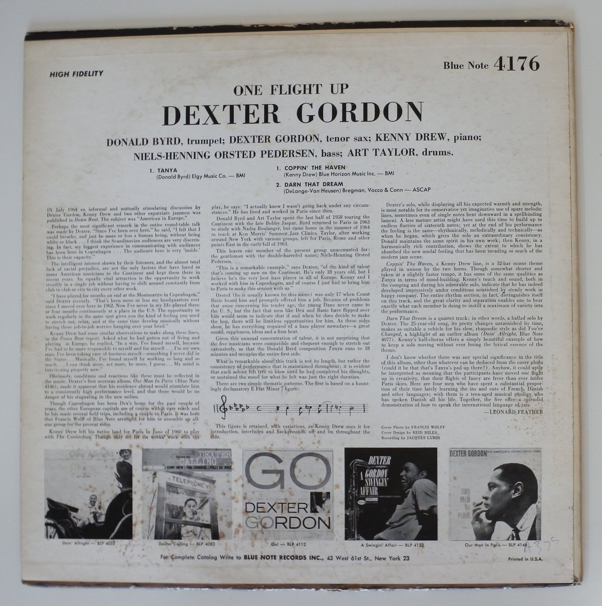 Dexter Gordon ‎– One Flight Up（Blue Note ‎– BL