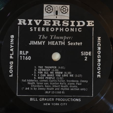 Jimmy Heath Sextet  ‎– The Thumper （Riverside Records ‎– RLP 1160）stereo