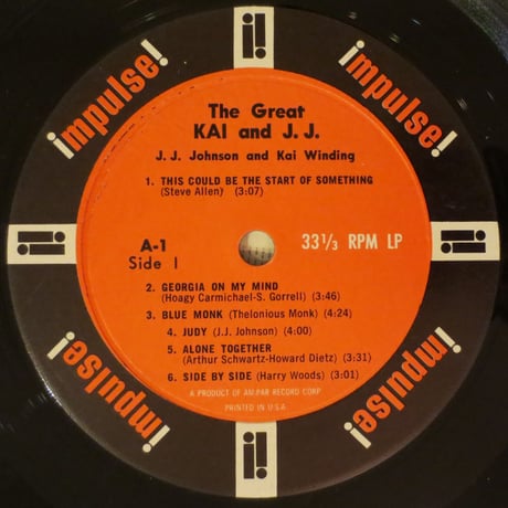 J.J. Johnson & Kai Winding ‎– The Great Kai & J. J.（Impulse! ‎A-1）mono
