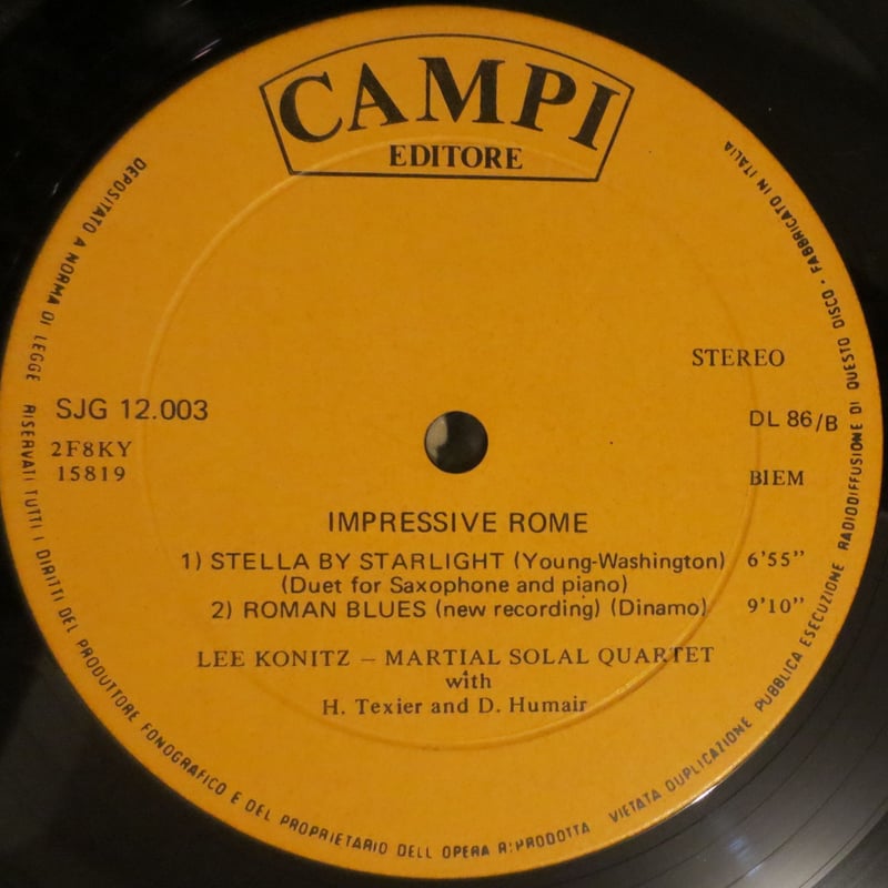 LEE KONITZ, MARTIAL SOLAL ‎– European Episode（伊