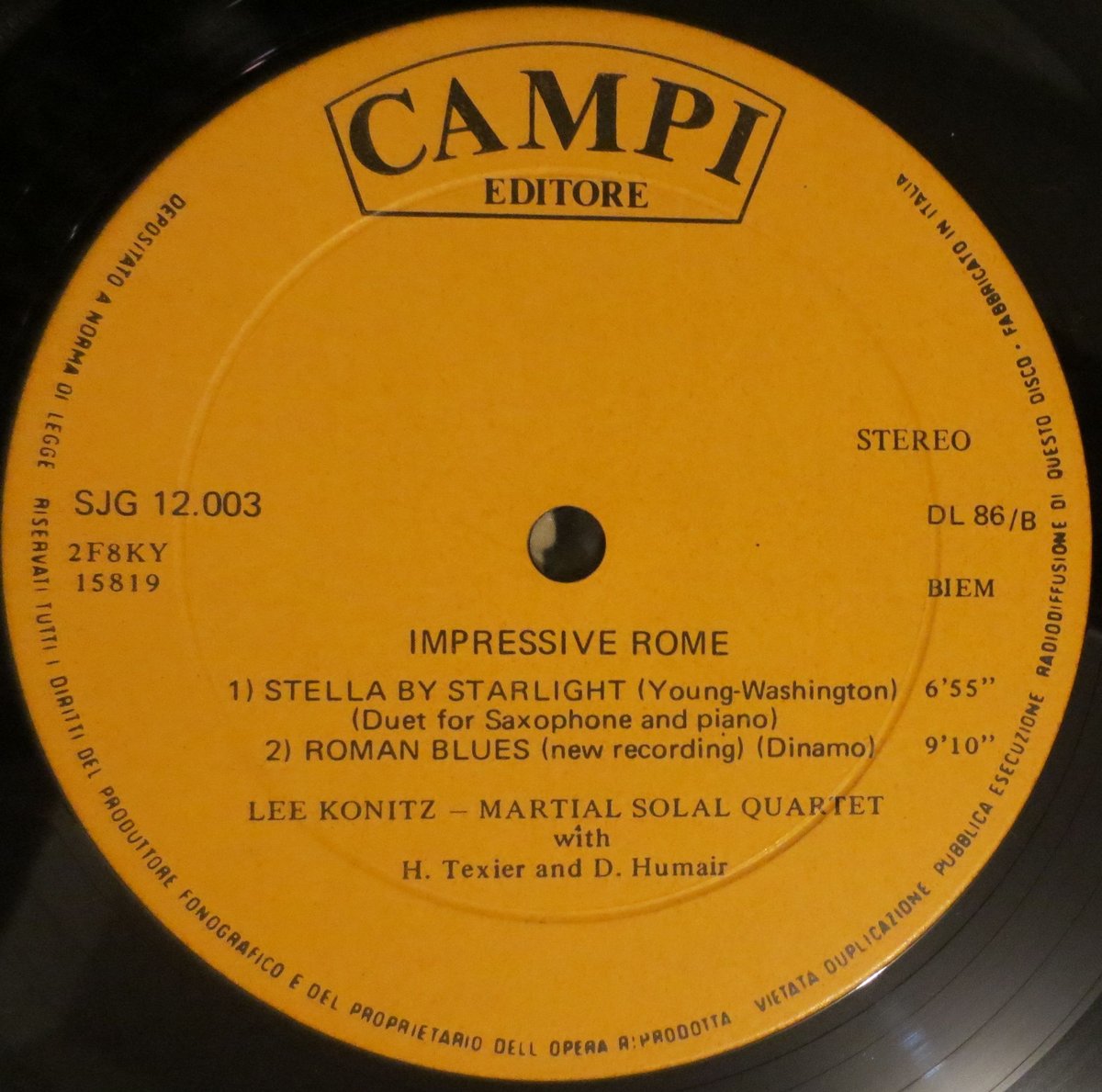 リー・コニッツ マーシャル・ソラール サイン アナログレコード EP ジャズ LEE KONITZ, MARTIAL SOLAL ‎– European Episode（伊