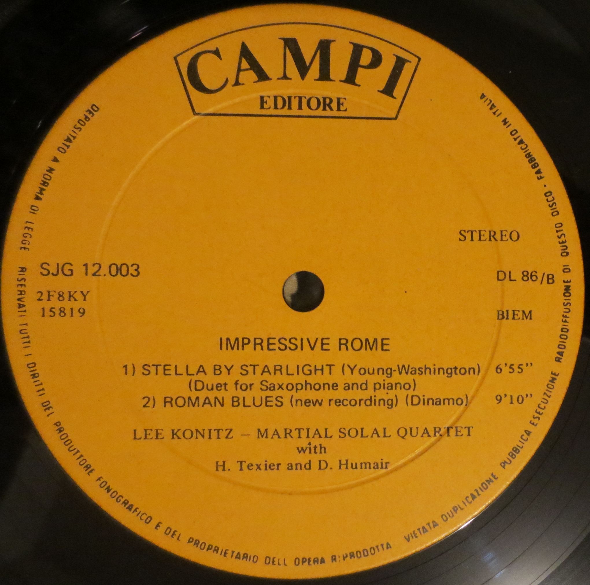 肉筆リー・コニッツ マーシャル・ソラール サイン アナログレコード EP ジャズ LEE KONITZ, MARTIAL SOLAL ‎– European Episode（伊