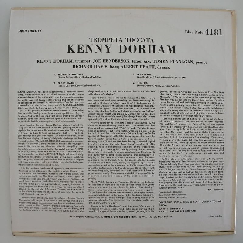 Kenny Dorham ‎– Trompeta Toccata（Blue Note ‎– B