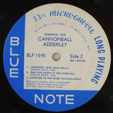 Cannonball Adderley ‎– Somethin' Else（Blue Note ‎– BLP 1595）mono