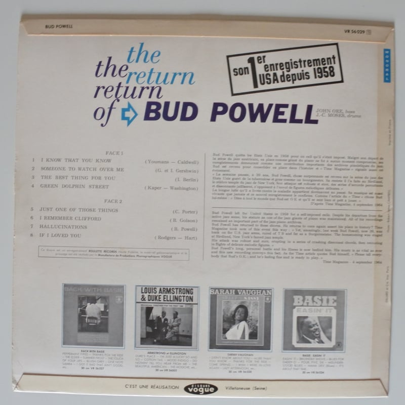 BUD POWELL ビアノ　4枚セット BUD POWELL ビアノ 4枚セット Bud Powell The Bud Powell Trio