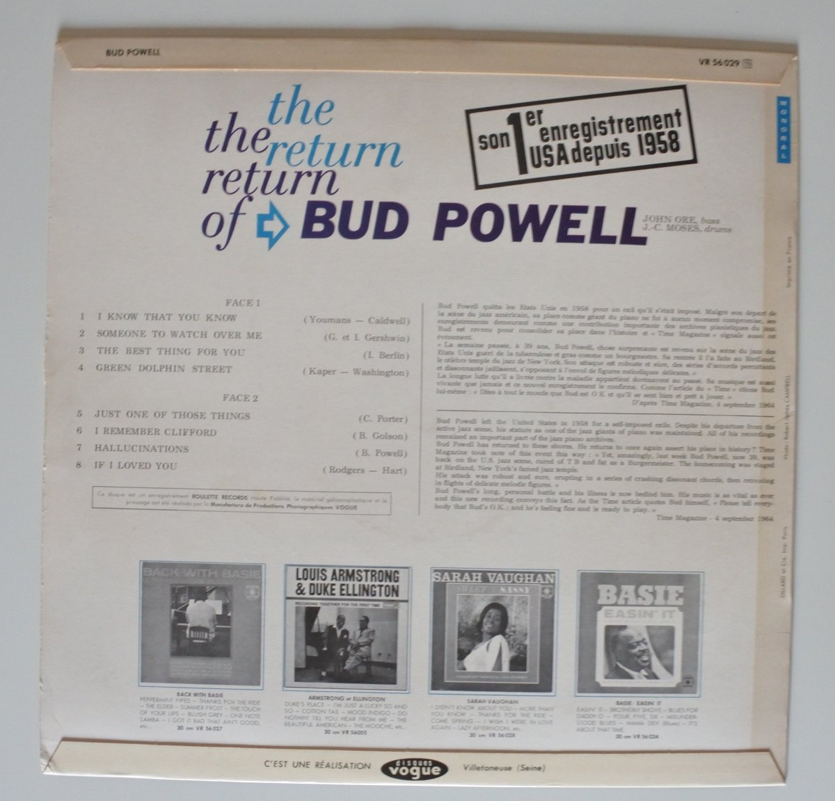 BUD POWELL ビアノ　4枚セット The Bud Powell Trio ‎– Strictly Powell （RCA Vi