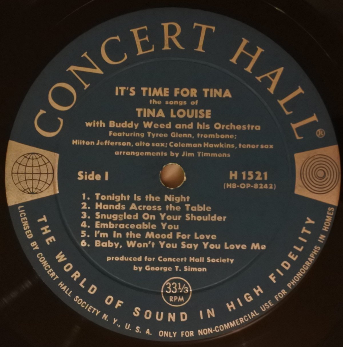 Tina Louise ‎– It's Time For Tina（Concert Hall