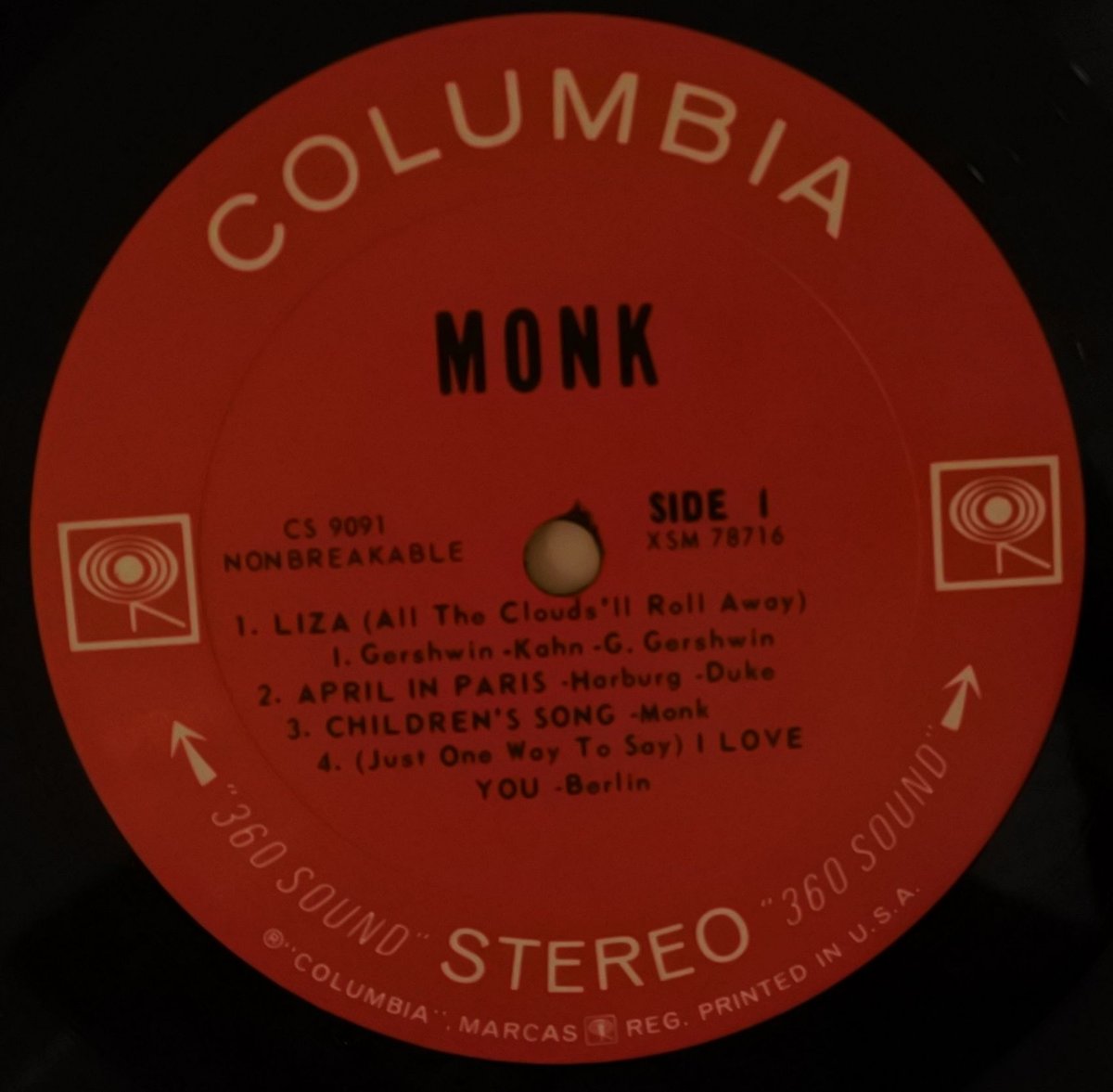 Thelonious Monk ‎– Monk.（Columbia ‎– CS 9091）st