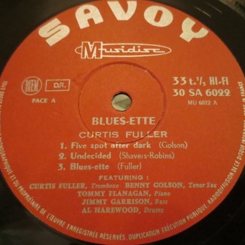 Curtis Fuller Quintet / Blues-Ette（仏Savoy SA 60