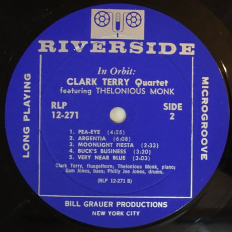 Clark Terry With  Thelonious Monk  ‎– In Orbit（Riverside Records ‎– RLP 12-271）mono