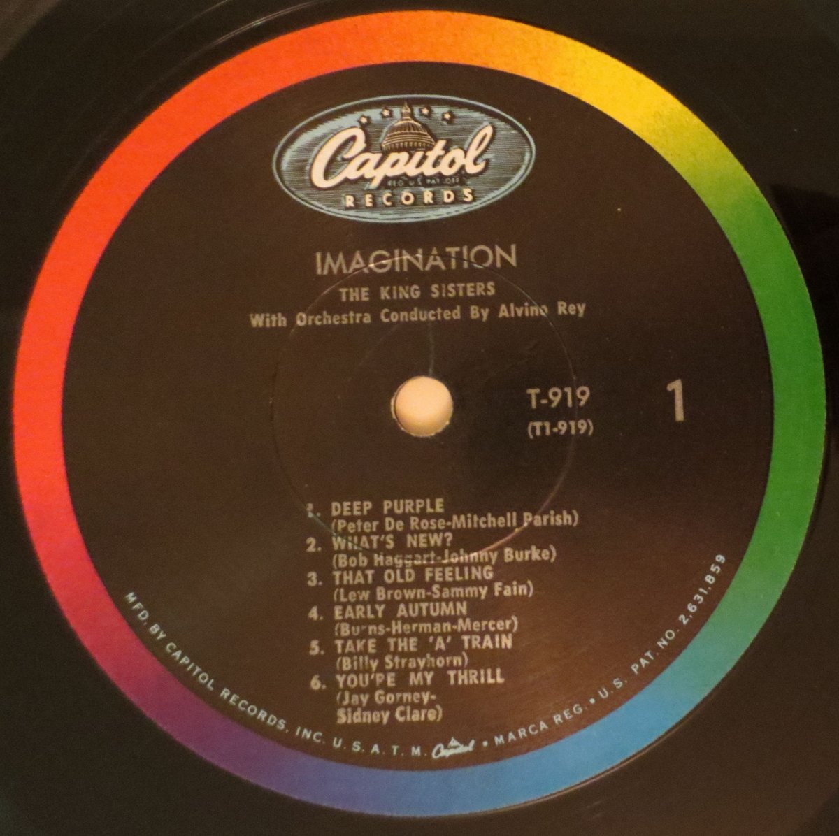 Mr. Babylon / Sister Marie 7inch レコード The King Sisters ‎– Imagination（Capitol Records ‎– T919）mono