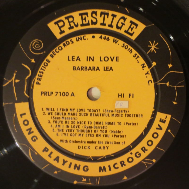 Barbara Lea - Lea In Love（Prestige - 7100）mono