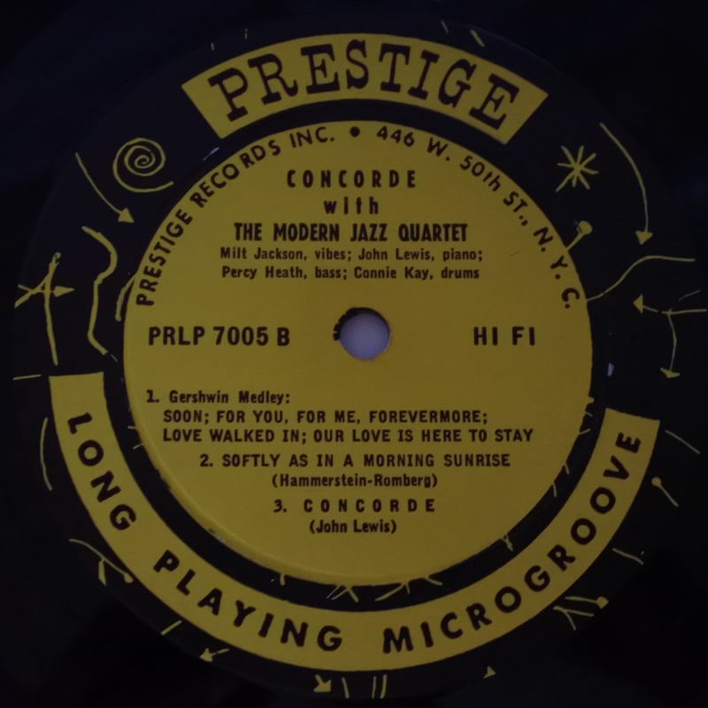 The Modern Jazz Quartet ‎– Concorde（Prestige ‎
