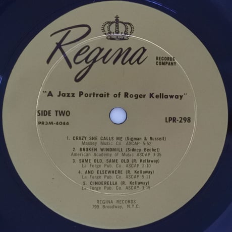 Roger Kellaway Featuring  Jim Hall  ‎– A Jazz Portrait Of Roger Kellaway(Regina Record R298 ) mono