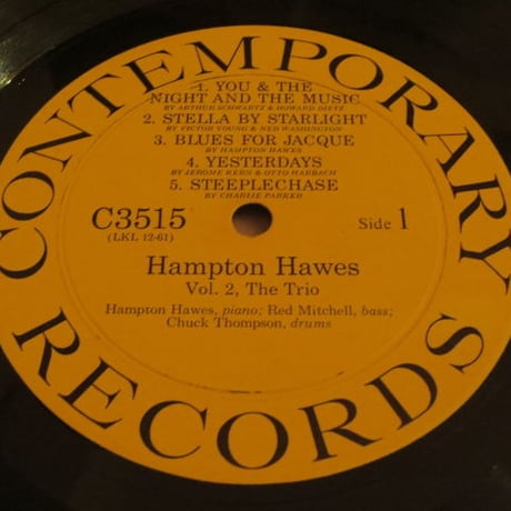 Hampton Hawes / The Trio Vol.2 (Contemporary C3515) mono