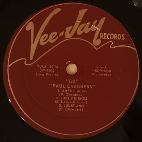Paul Chambers  ‎– Go（Vee Jay Records ‎– LP 1014）mono