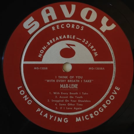Marlene ‎– I Think Of You With Every Breath I Take （Savoy Records ‎– MG-12058）mono