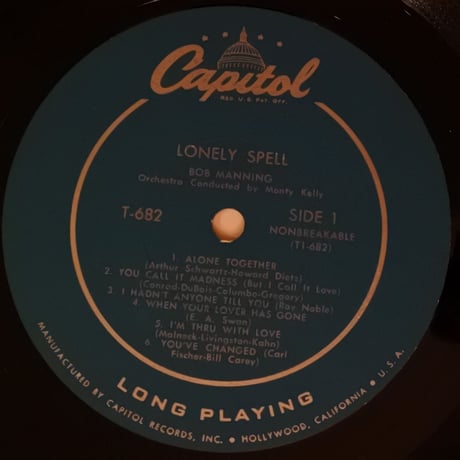 Bob Manning / Lonely Spell (Capital T662) mono