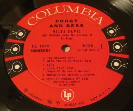Miles Davis / Porgy And Bess (Columbia CL1274) mono