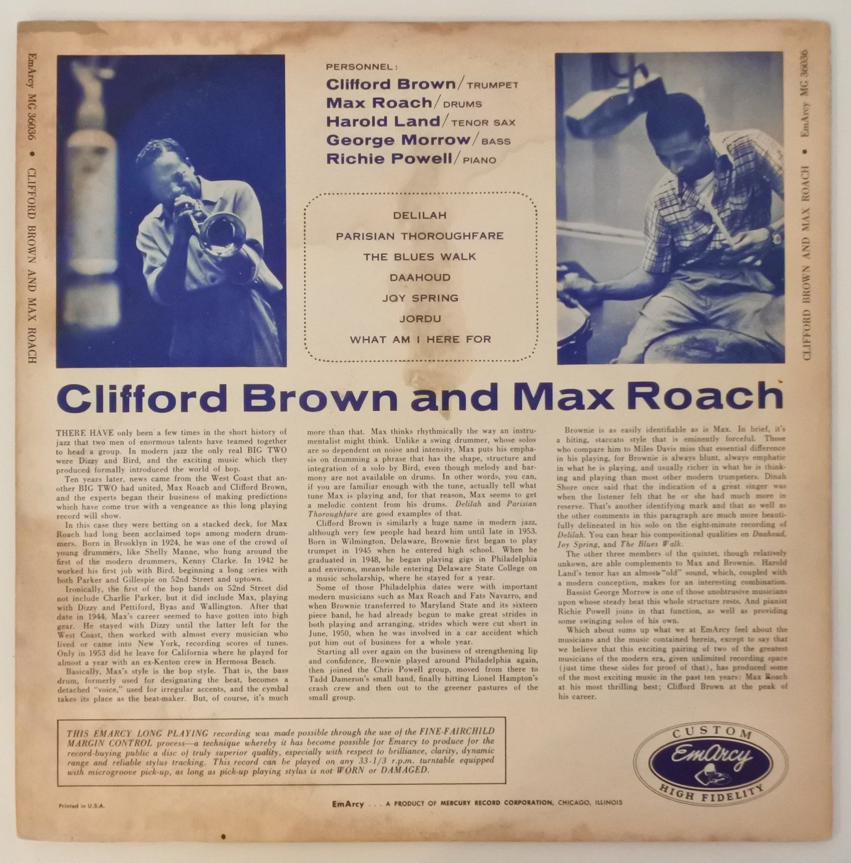 Clifford Brown ✶ Max Roach ‎– Clifford Brown ✶
