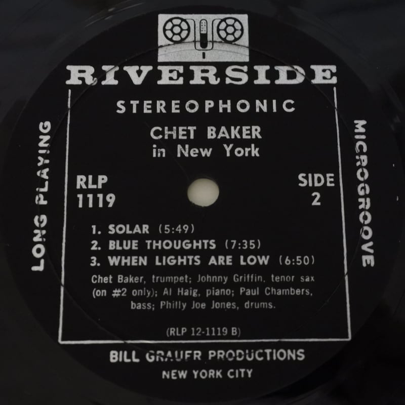 Chet Baker ‎– In New York（ Riverside Records ‎